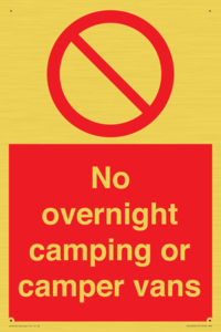 No overnight camping or camper vans